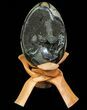 Septarian Dragon Egg Geode - Black Crystals #71997-1